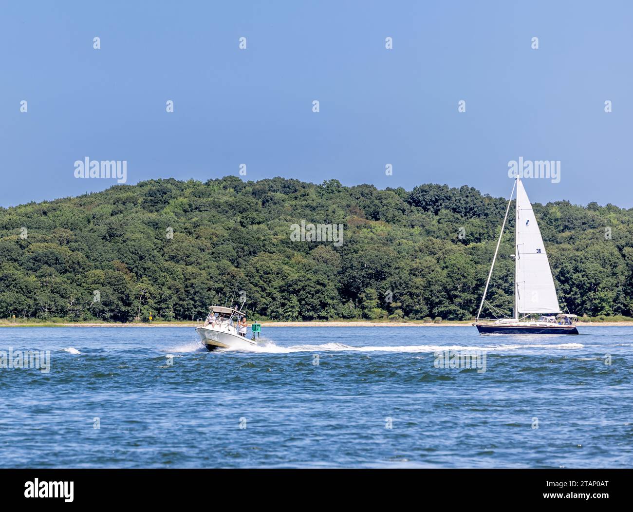 boats off shelter island, ny Stock Photo Alamy
