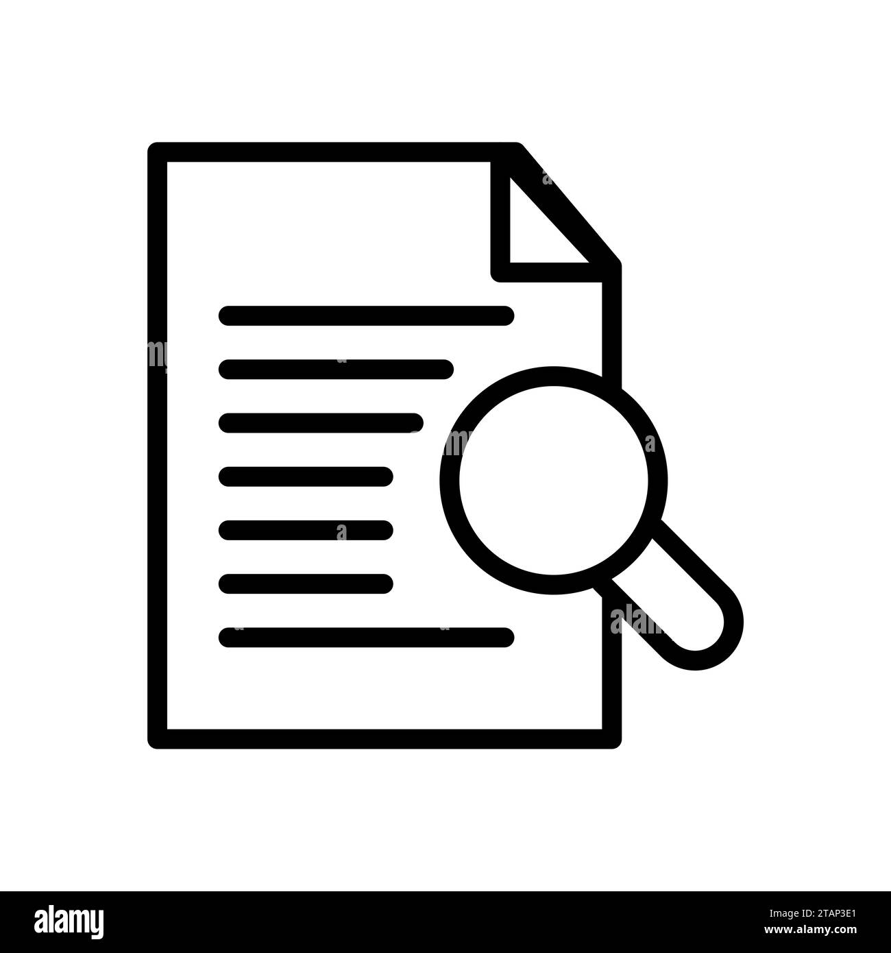 Vector line icon of a magnifying glass represents the search function ...