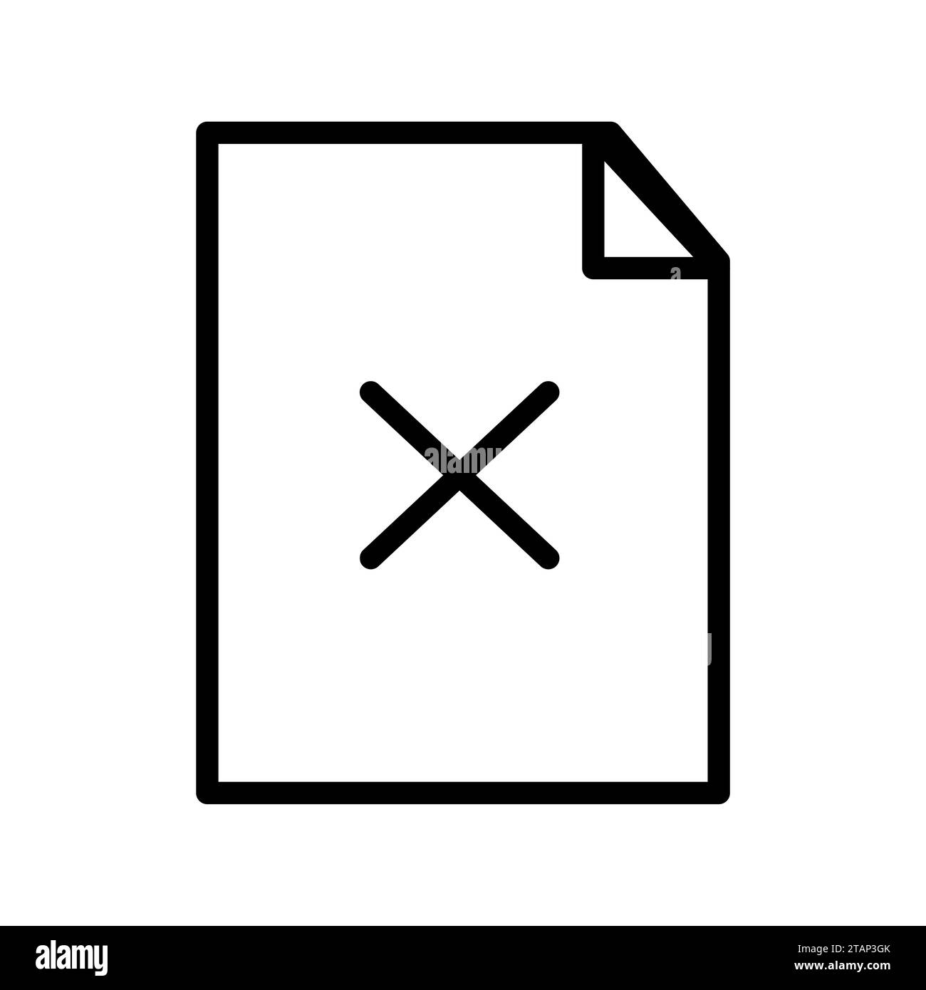 Vector line icon delete simple, flat, and thin illustration. Reject or ...