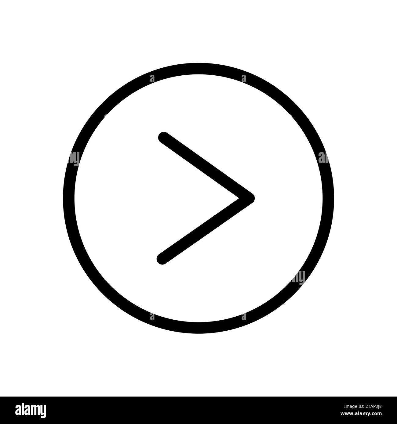 Vector line icon arrow right provide clear direction and navigation cues. Next icon in the application interface indicates the progression of a task. Stock Vector