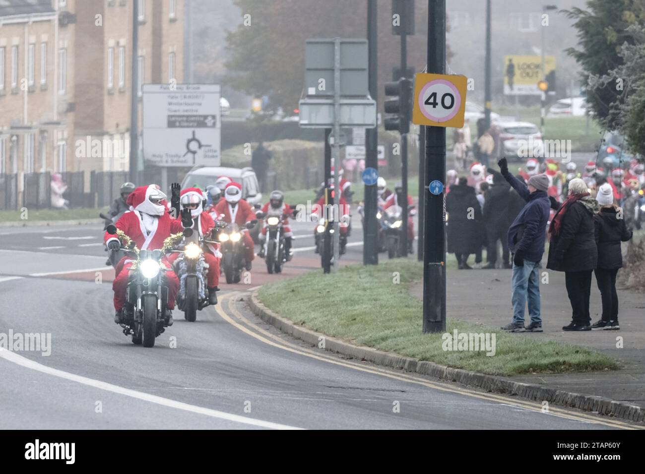 Bristol, UK. 2nd Dec, 2023. Santa's on a Bike is an annual charity ride