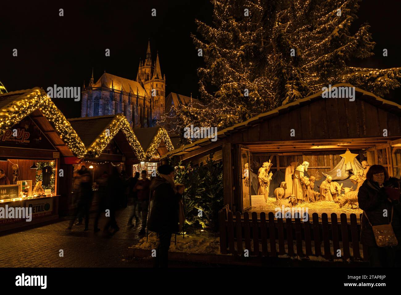 christmas market at the cathedral square in Erfurt - in 2023 the most
