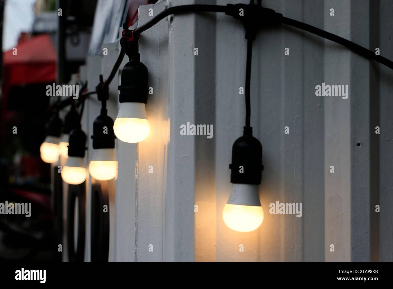 light bulb on white background Decorate the storefront Stock Photo