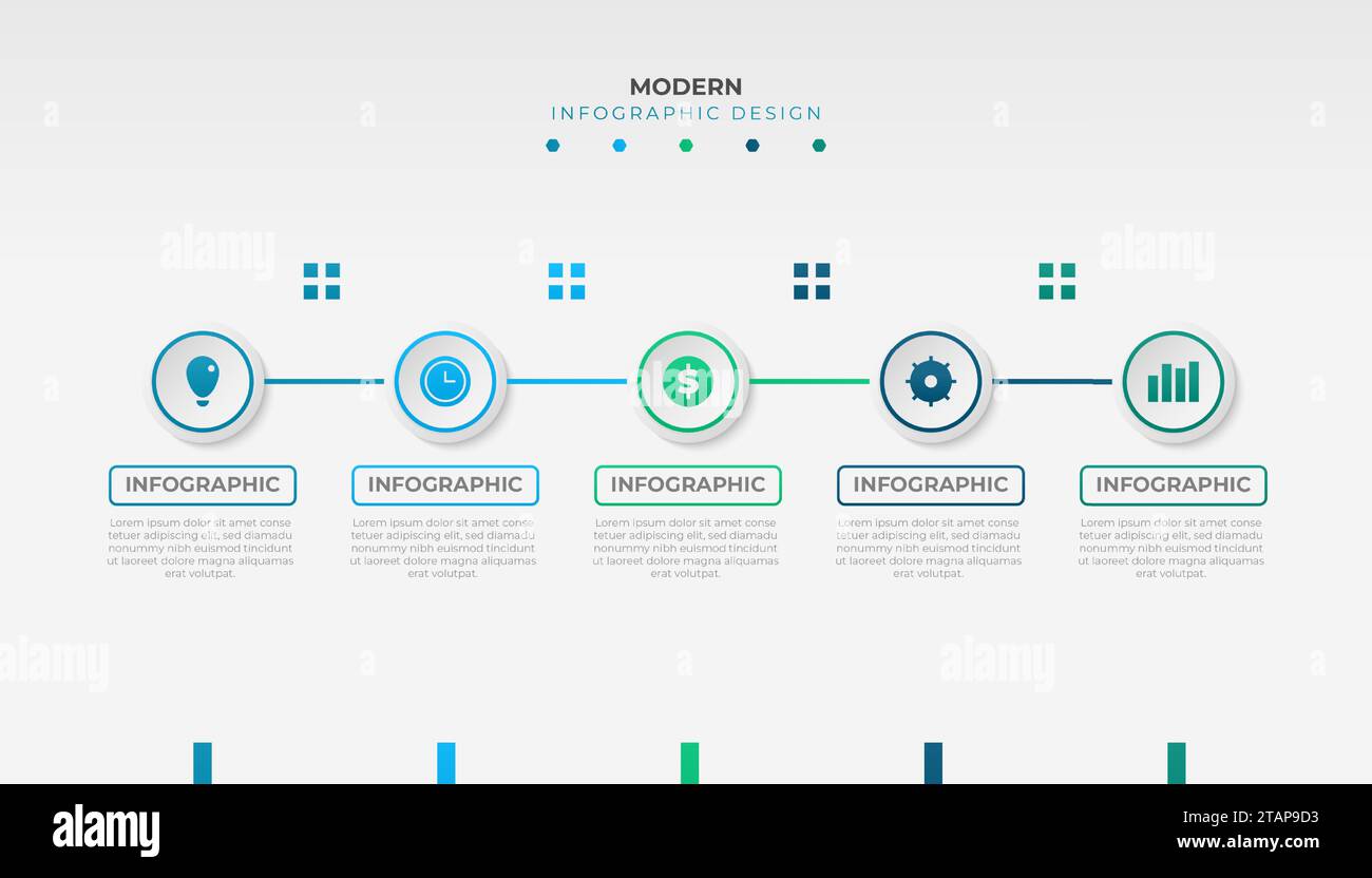 Modern Business Infographic Template with 3 Steps Stock Vector Image ...