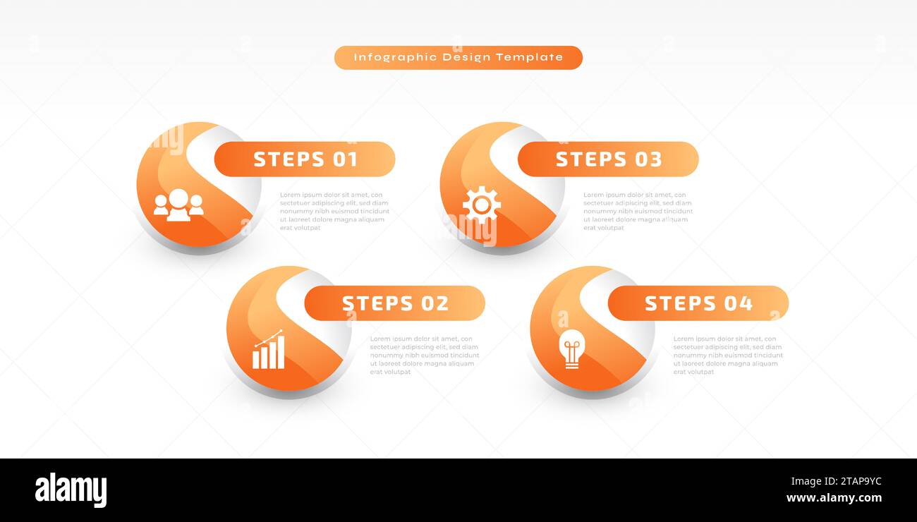 Modern Infographic Design Template with 4 Options or Steps. Can be used ...