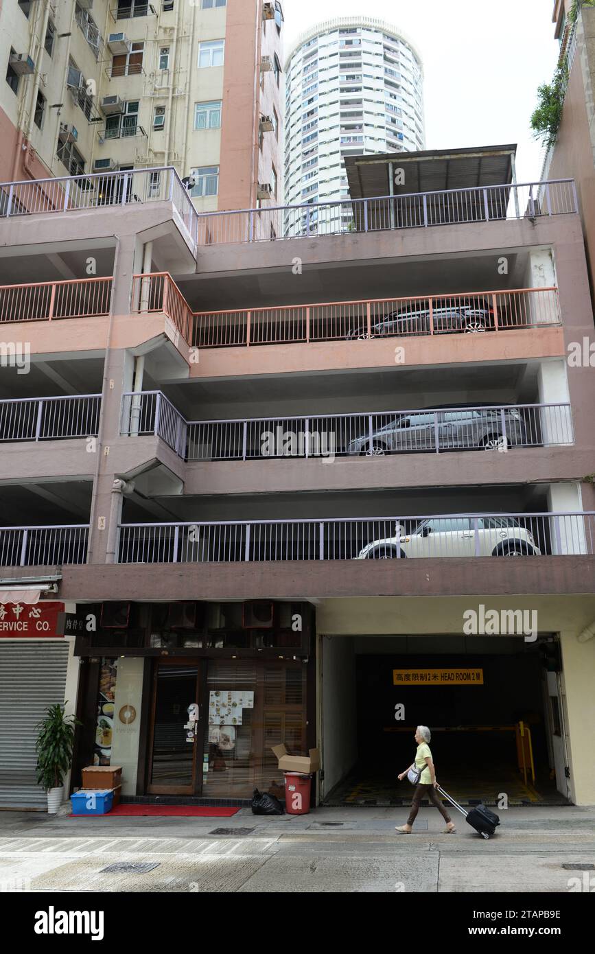 HONG KONG JUNE 29, 2014 Multilevel parking in apartment buildings