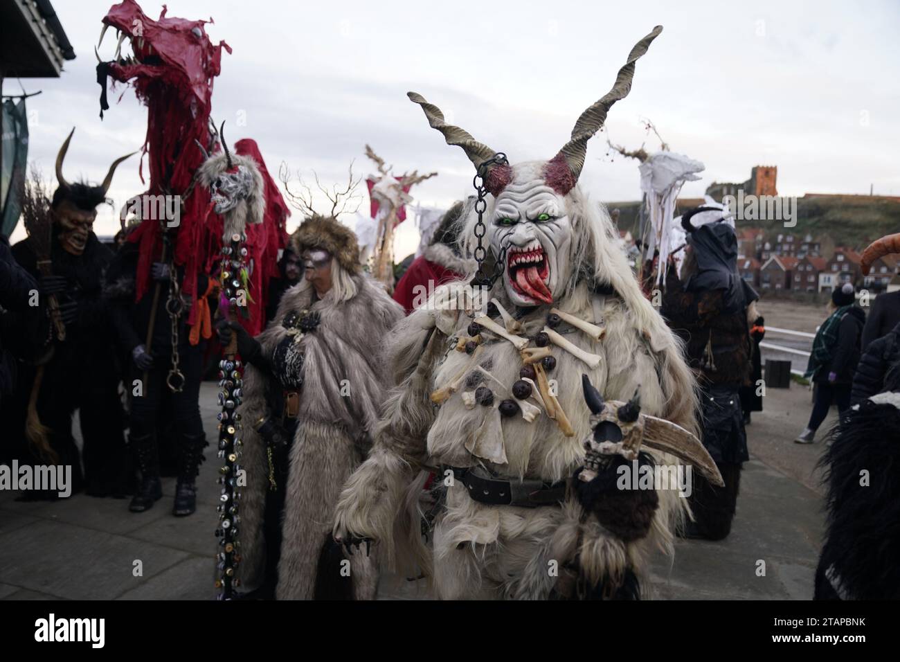 Participants ahead of the Whitby Krampus Run in Whitby, Yorkshire