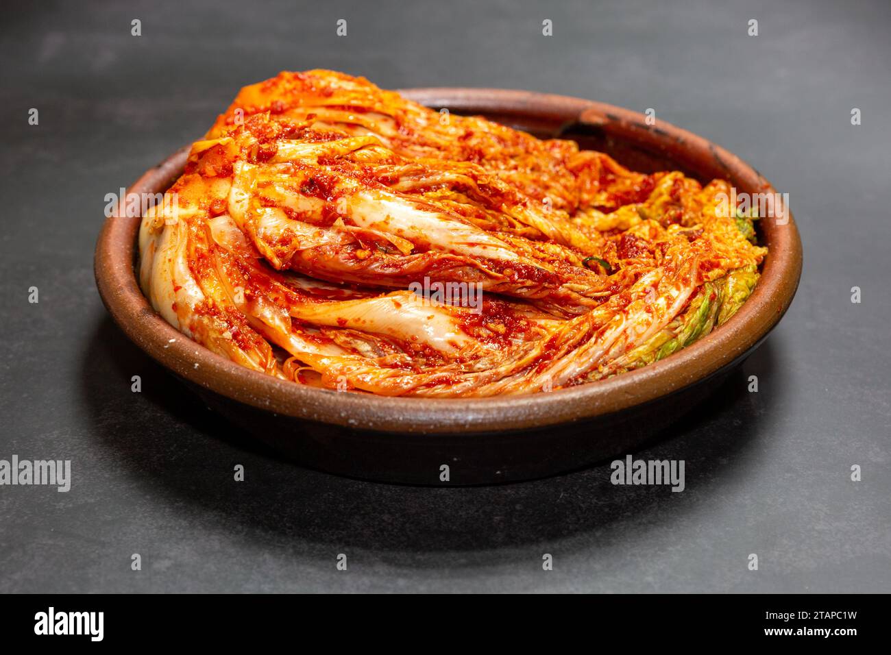 Korean Traditional Food Kimchi Made with Pickled Cabbage Stock Photo