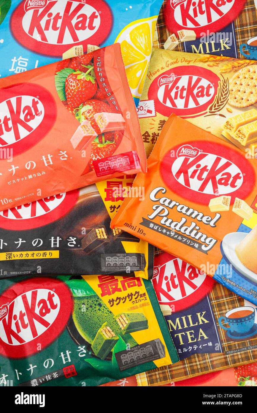 Verschiedene Sorten KitKat Kit Kat Schokoriegel aus Japan von Nestle ...