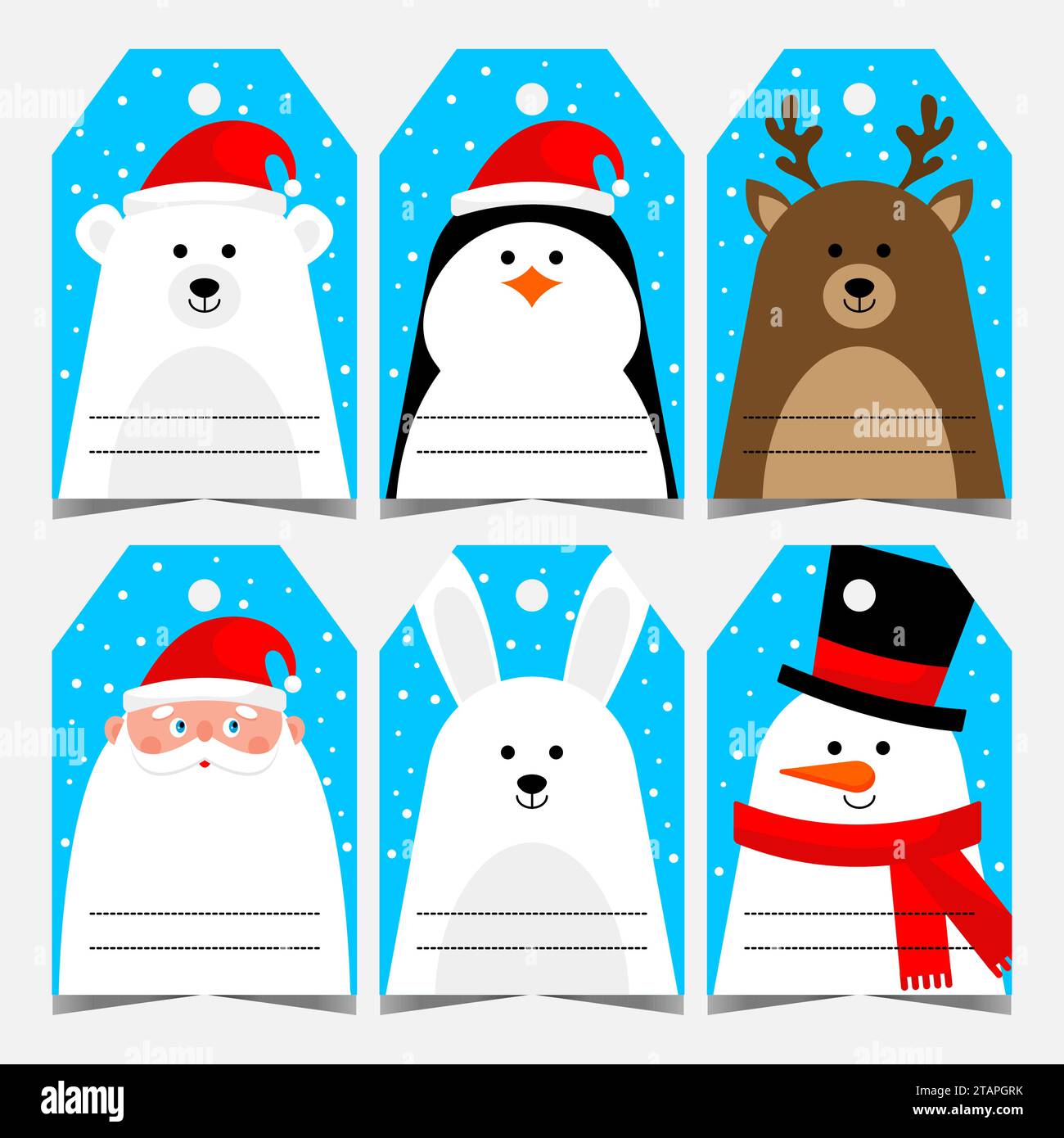 Christmas label or tag with cartoon winter and holiday associated ...