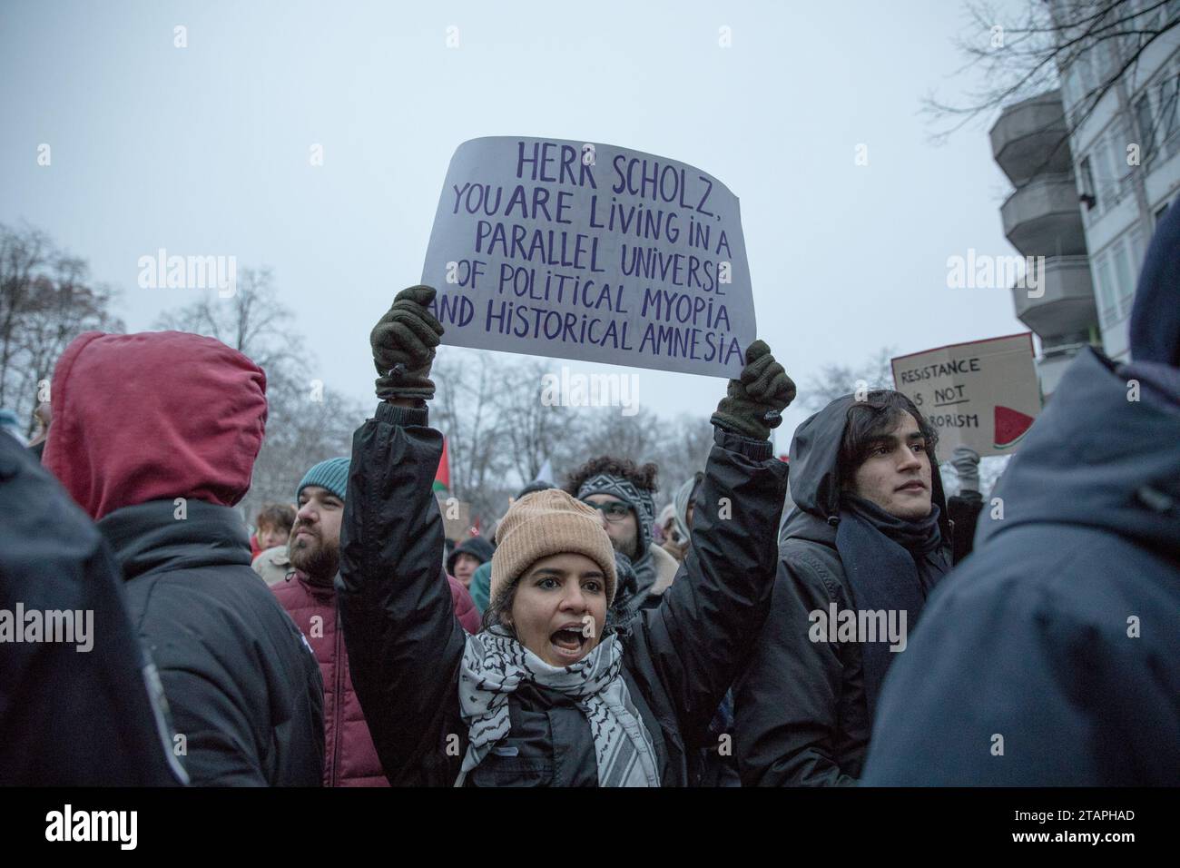 Berlin, Germany. 2nd Dec, 2023. A significant protest unfolded in ...