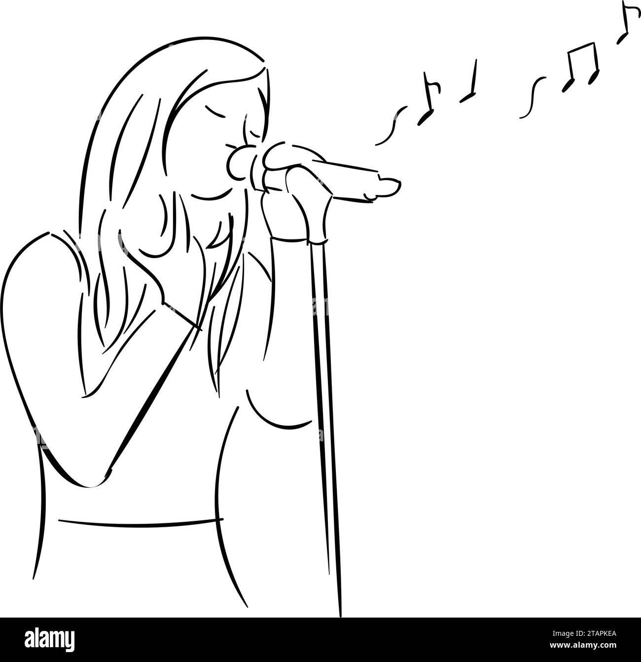 Microphone line drawing Stock Vector Images Alamy