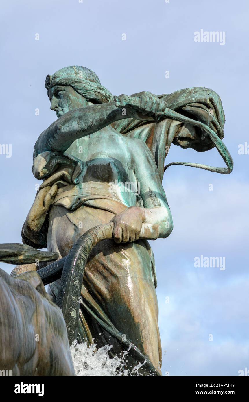 The Gefion fountain in Copenhagen, Denmark. It features a largescale