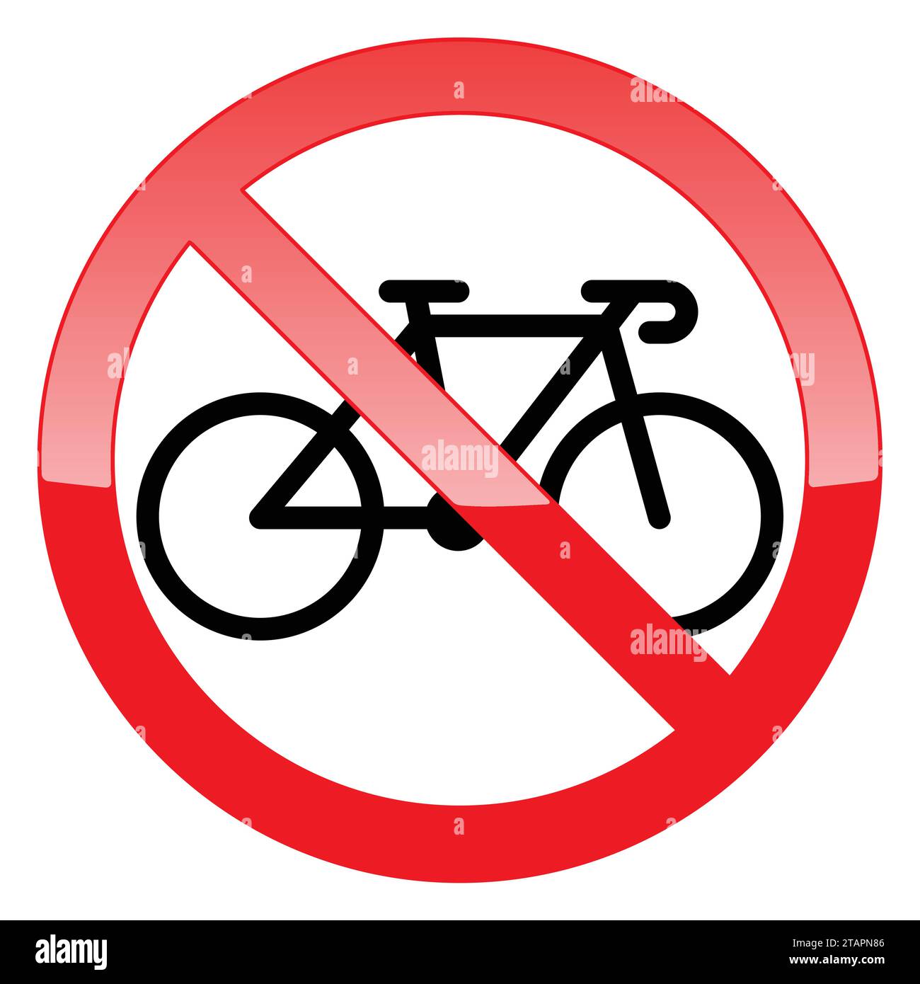 No bicycle. Bicycle prohibition sign, vector illustration. Stock Vector