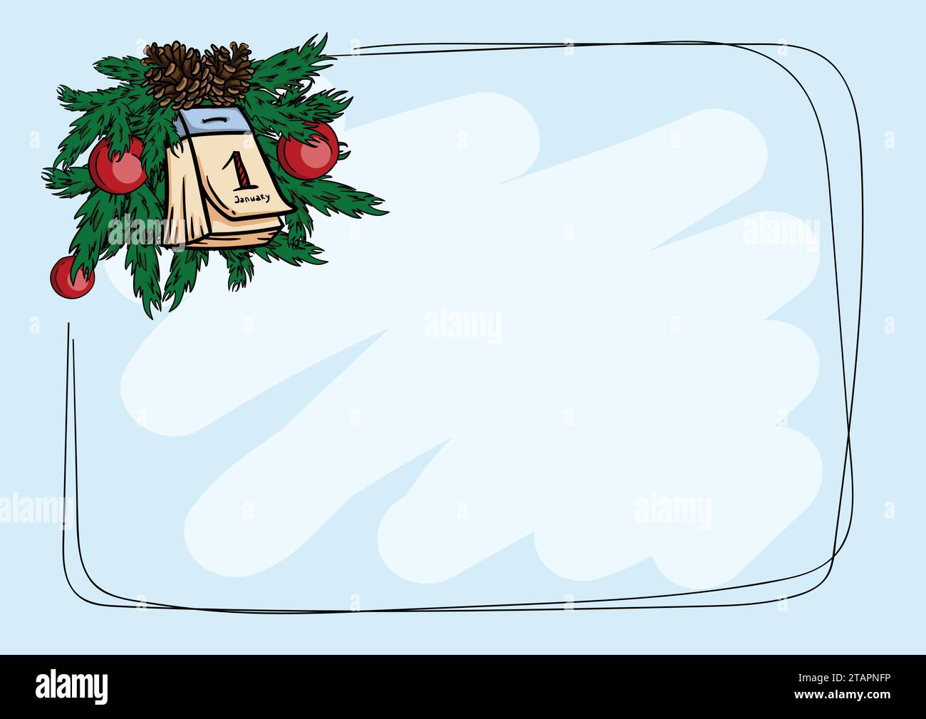 Vector winter christmas card template with fir branches and christmas ...