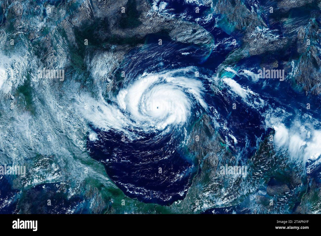 Hurricane from space. Elements of this image furnished by NASA. High quality photo Stock Photo
