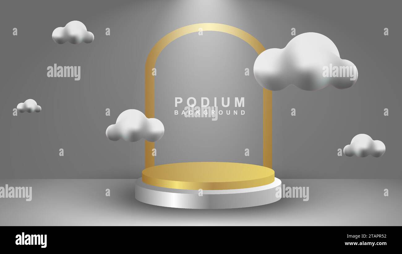 3D podium set background with light and shadow. Abstract geometric ...