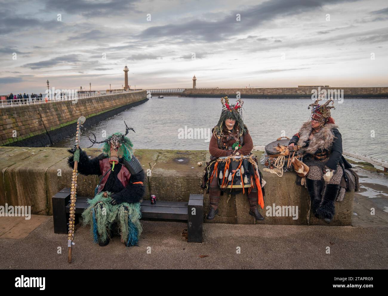 Participants ahead of the Whitby Krampus Run in Whitby, Yorkshire ...