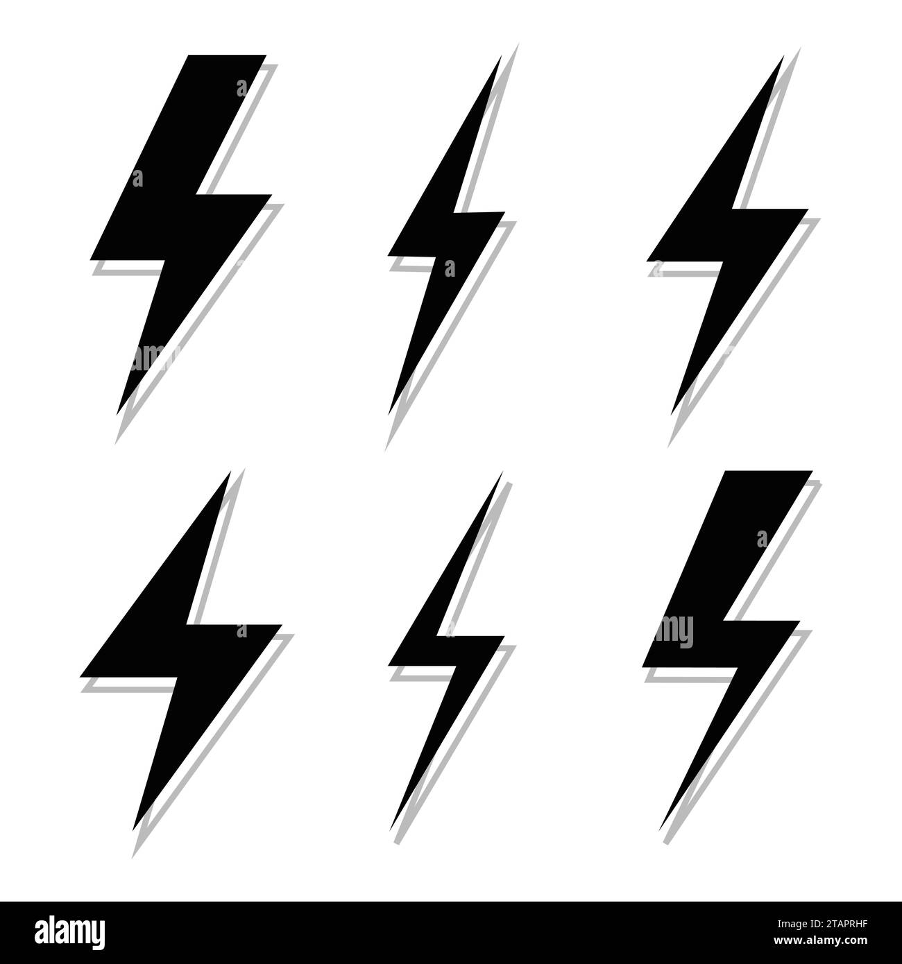 set of simple lightning doodle Stock Vector