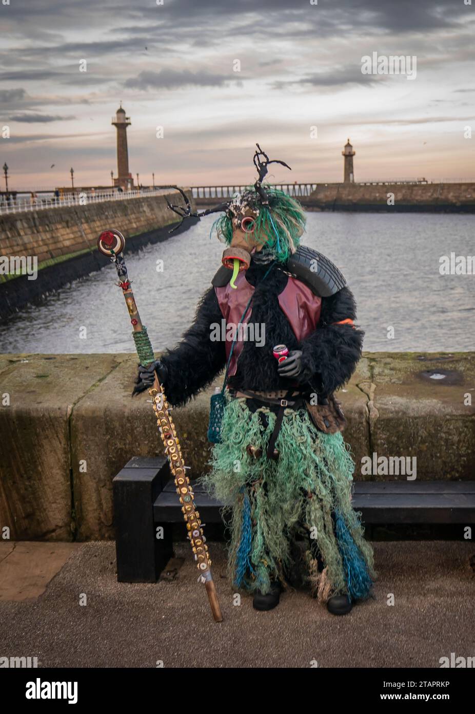 Participants ahead of the Whitby Krampus Run in Whitby, Yorkshire