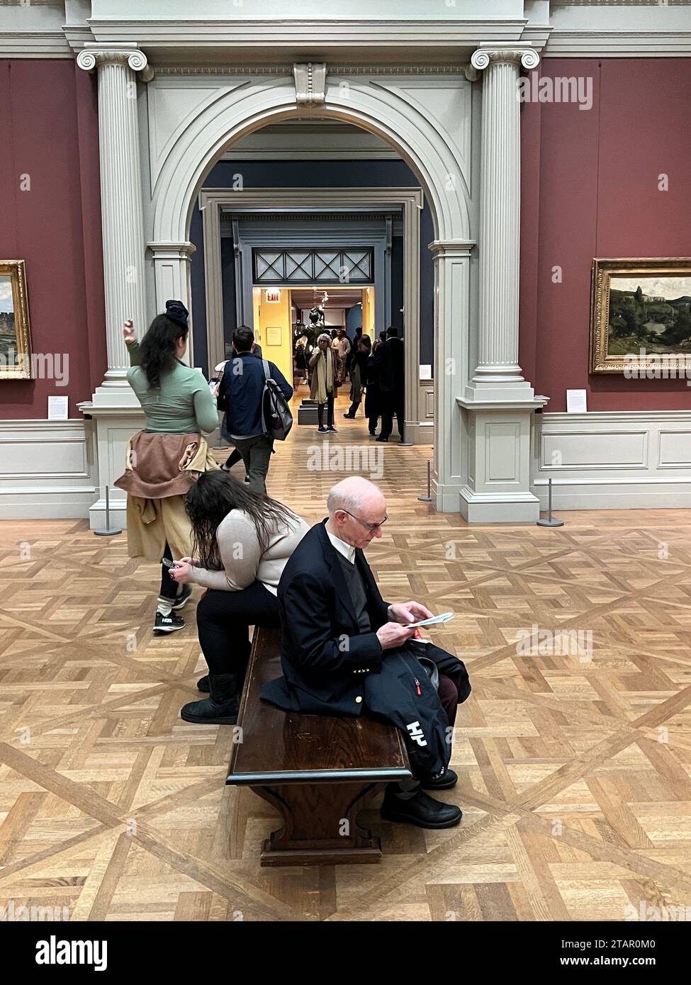 Visitors at the exhibition at the Metropolitan Museum of