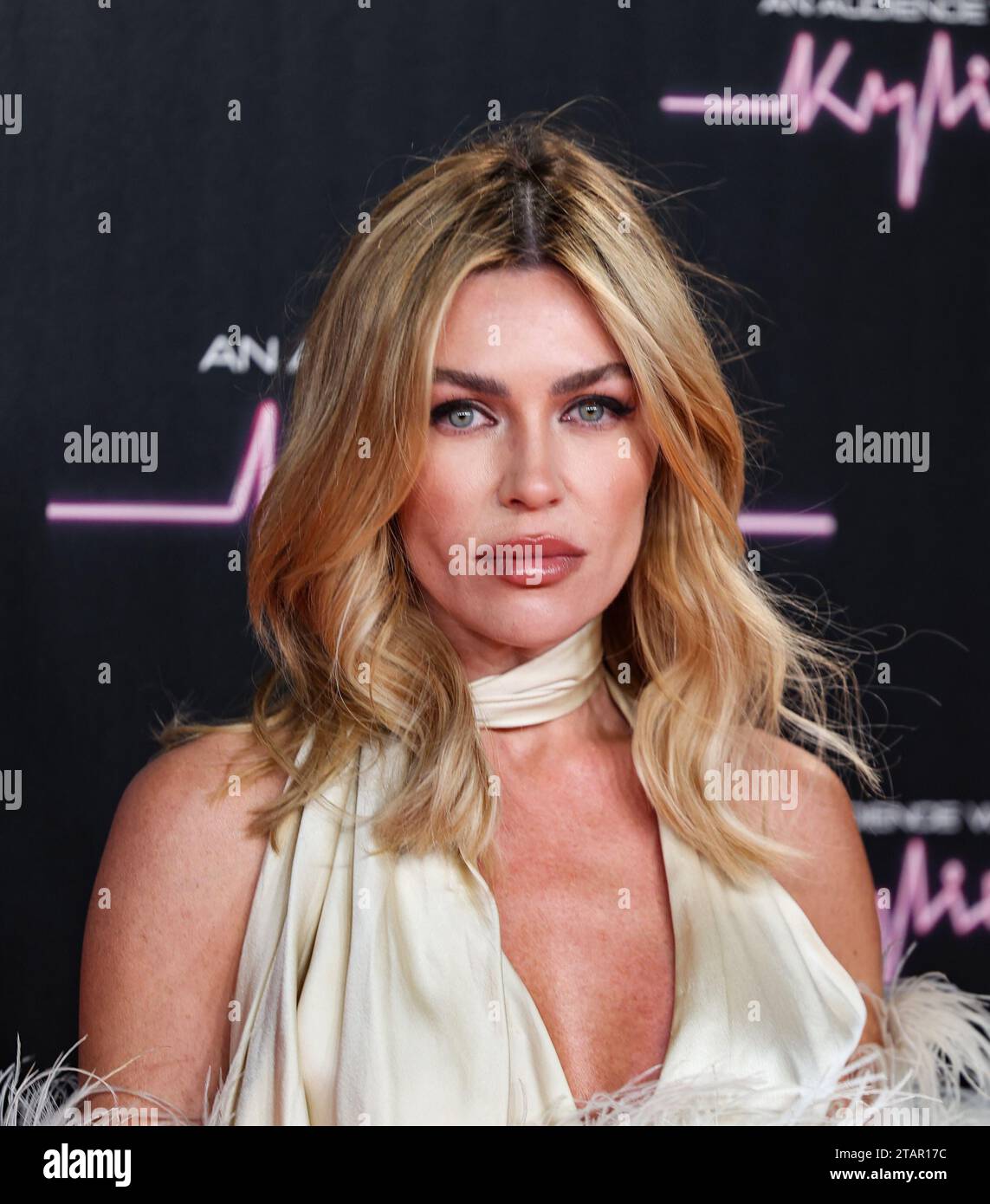 Abbey Clancy seen attending An Audience With Kylie at the Royal Albert Hall in London. Stock Photo