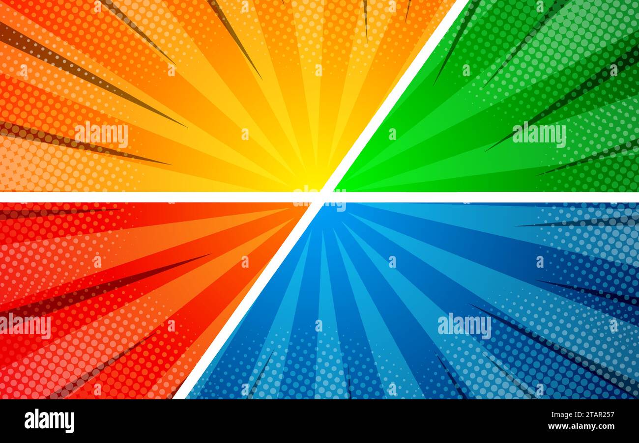 Versus with background in flat comic style design with halftones, lightning. Vector illustration Stock Vector