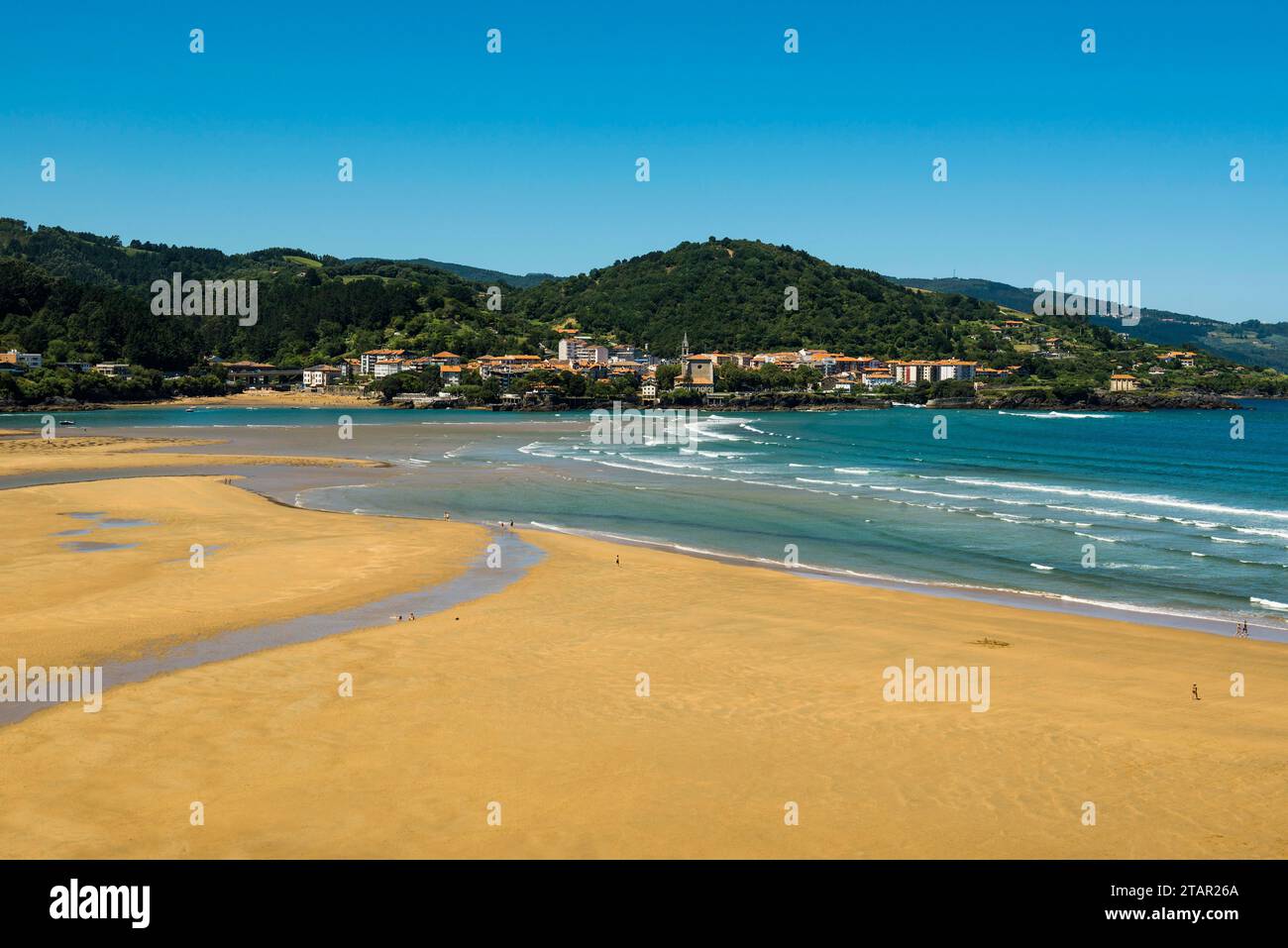 Beach and coast, Playa de Laida, Mundaka, Urdaibai Biosphere Reserve, near Bilbao, Province of Bizkaia, Basque Country, Northern Spain, Spain Stock Photo