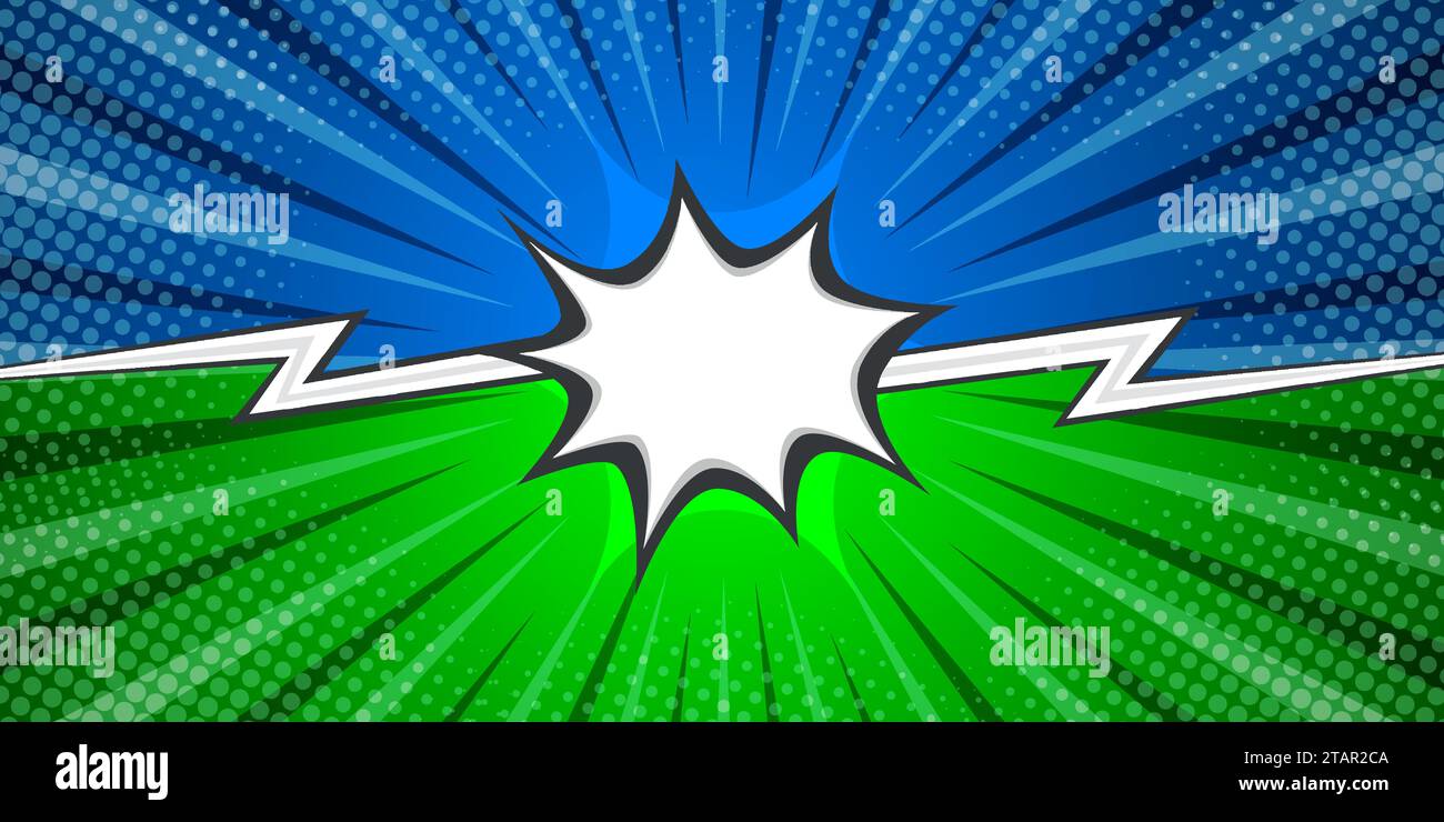 Versus with background in flat comic style design with halftones, lightning. Vector illustration Stock Vector