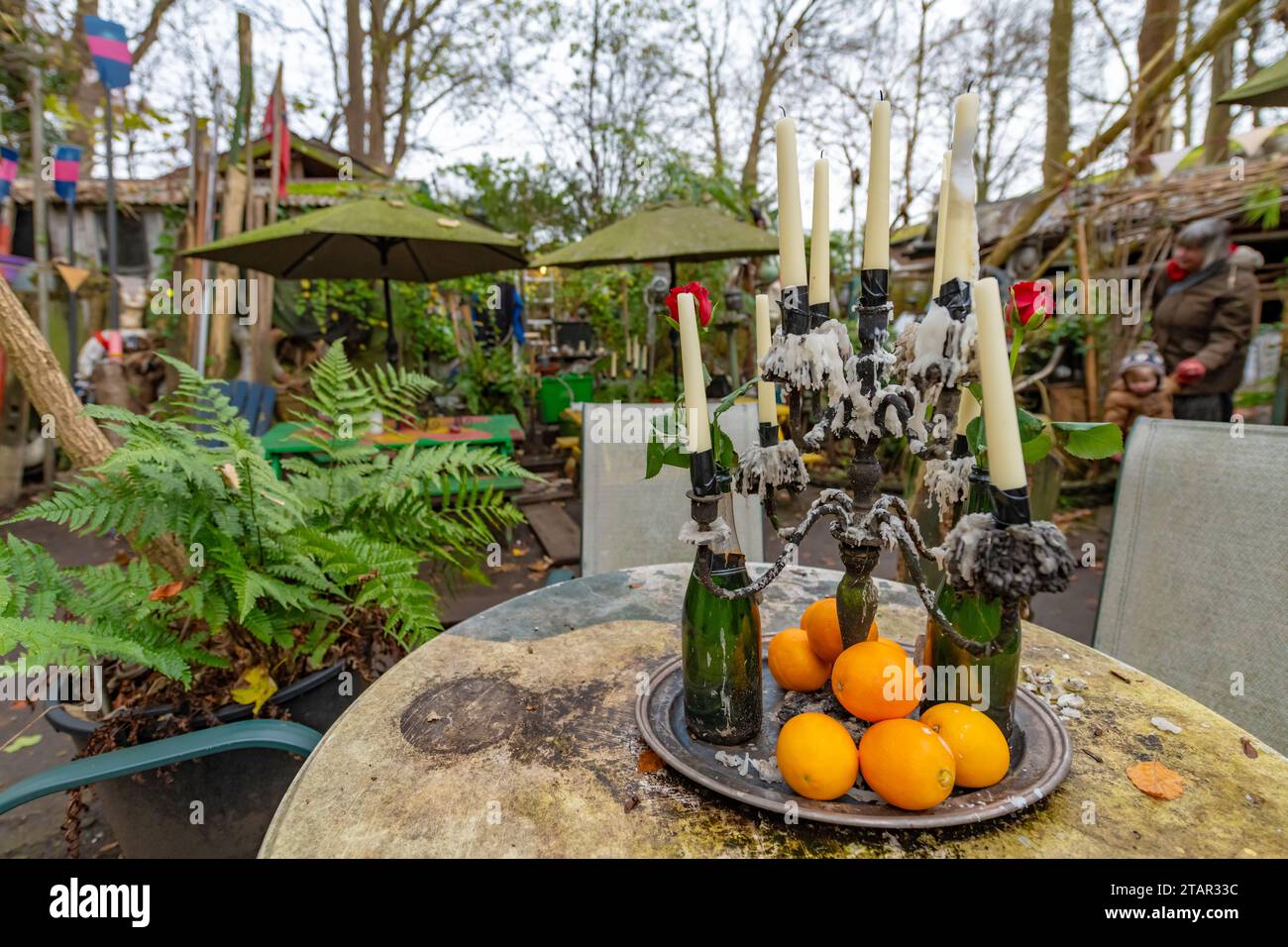 Twickenham, UK. Sat 2 Dec 2023. Eel Pie Island, on the River Thames in London, opens to the public twice each year. Artists display their work for sale and refreshments are offered. Credit: Thomas Faull/Alamy Live News Stock Photo