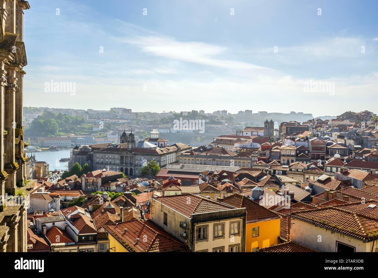 Great view of Porto or Oporto the second largest city in Portugal, the capital of the Porto District, and one of the Iberian Peninsula's major urban Stock Photo