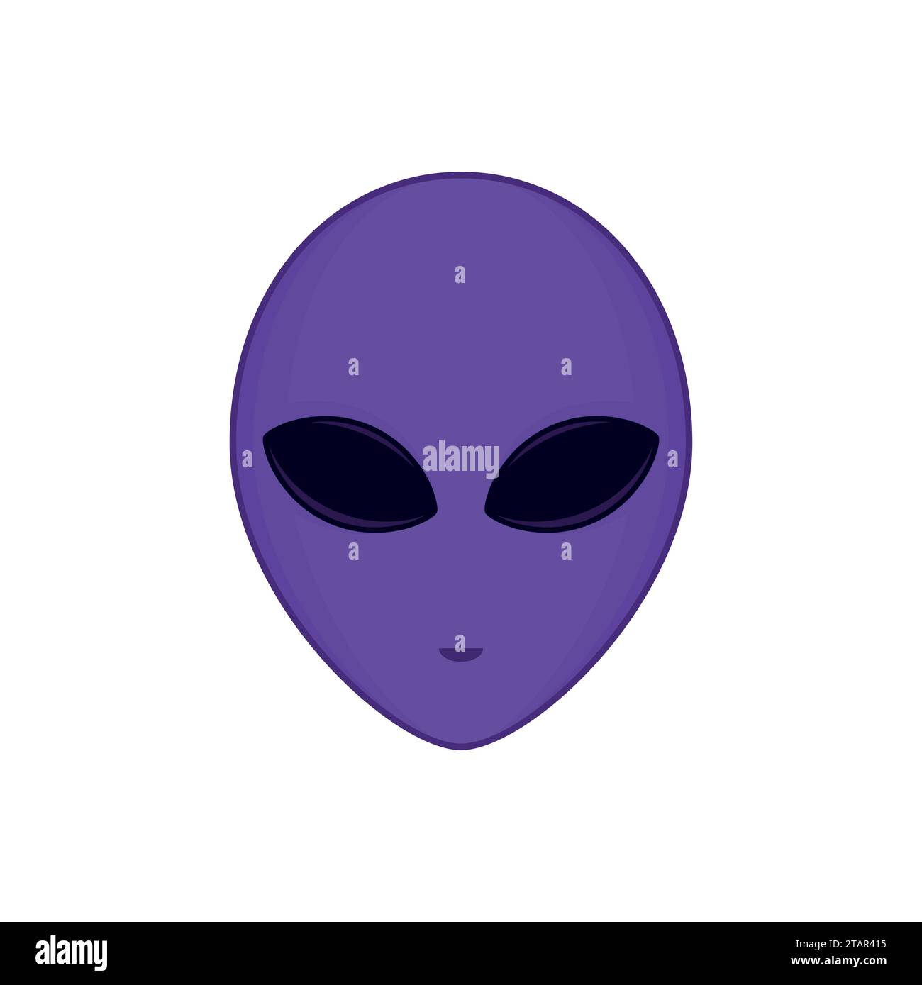 Alien face with large eyes isolated on white background. Extraterrestrial humanoid head. Vector illustration Stock Vector