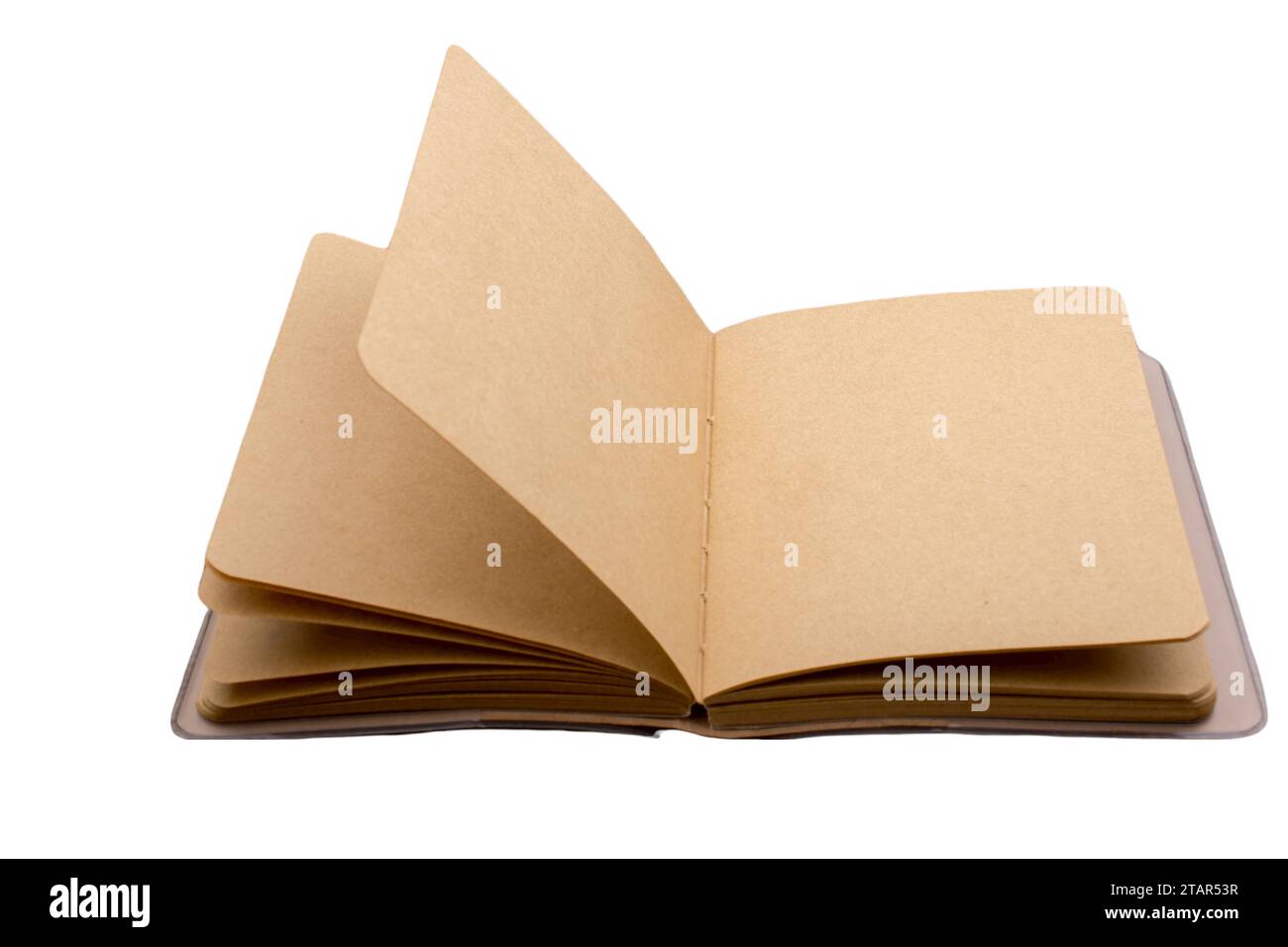 Note book spreadsheet pages. Opened blank note book isolated on white Stock Photo