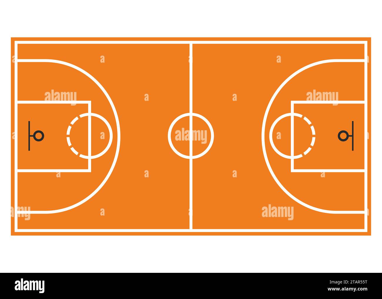 Basketball court. Field isolated on white background. Stock Vector