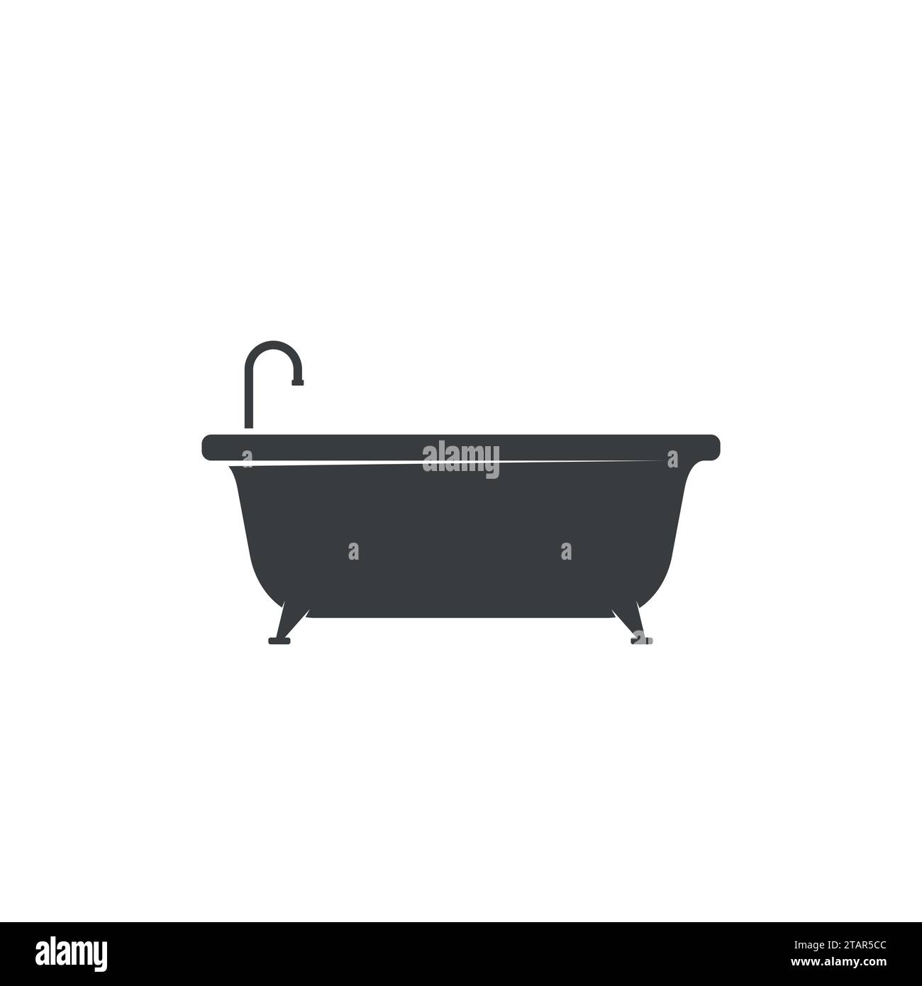 Bathtub icon isolated on white background. Bath time vector illustration Stock Vector