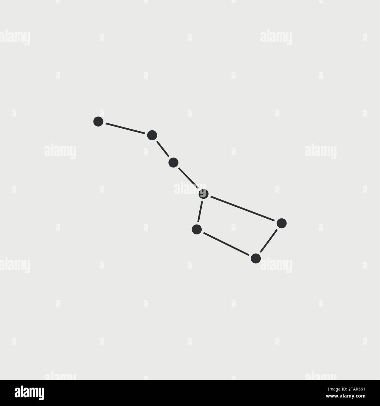 Big Dipper constellation icon isolated on gray background. Ursa Major icon Vector Illustration Stock Vector