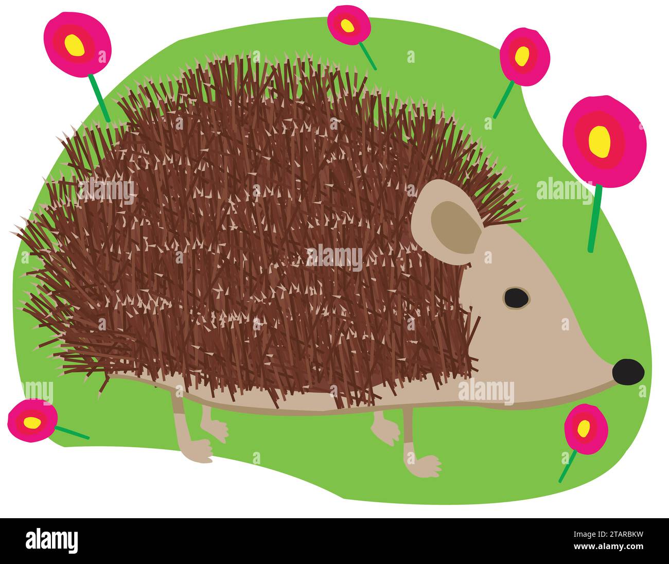 Hedgehog design with many spikes; animal with sharp spikes; friendly design of animal for children Stock Vector