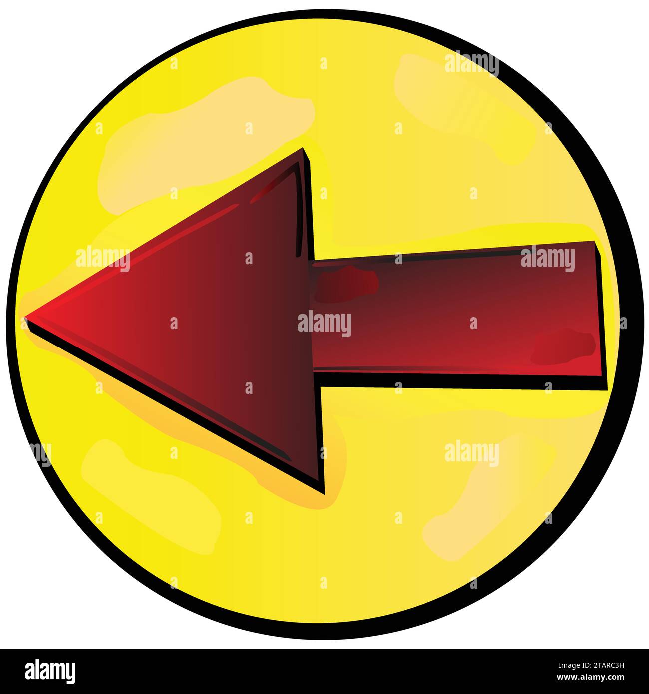 Red arrow in bubble pointing left Stock Vector