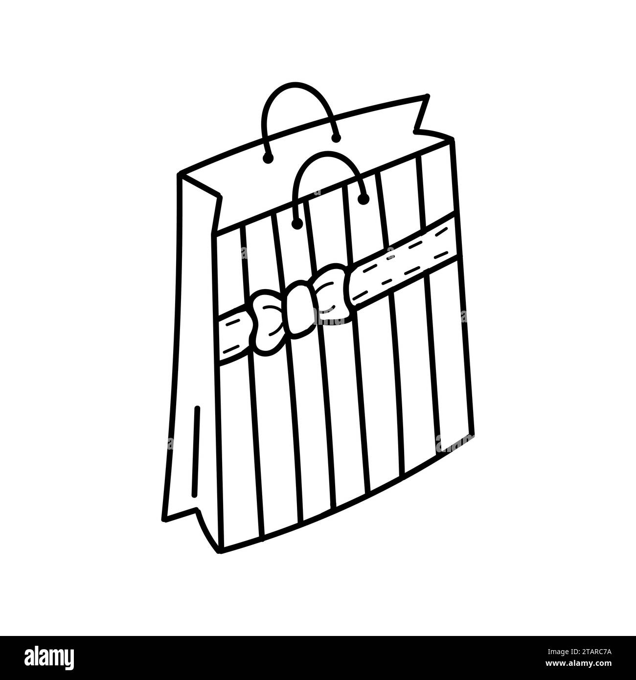 Empty Shopping paper bag doodle vector illustration Stock Vector Image