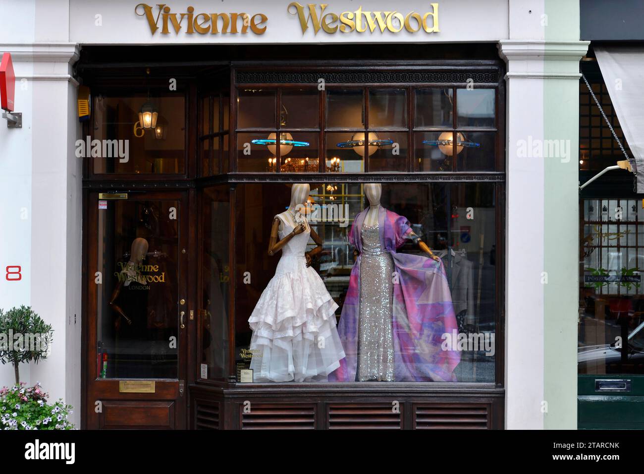 Shop window, Vivienne Westwood, womenswear, Conduit St, London, London region, England, United