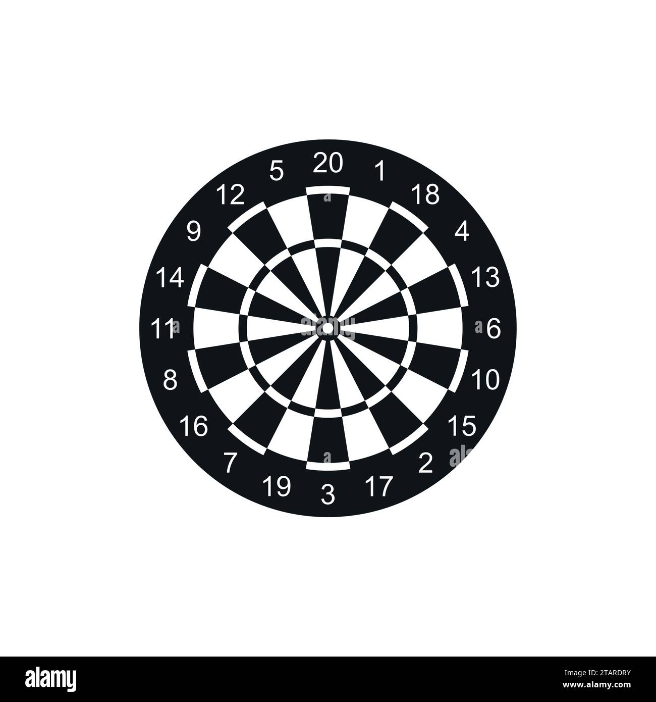 Classic dart board target icon isolated on white background. Vector Illustration Stock Vector
