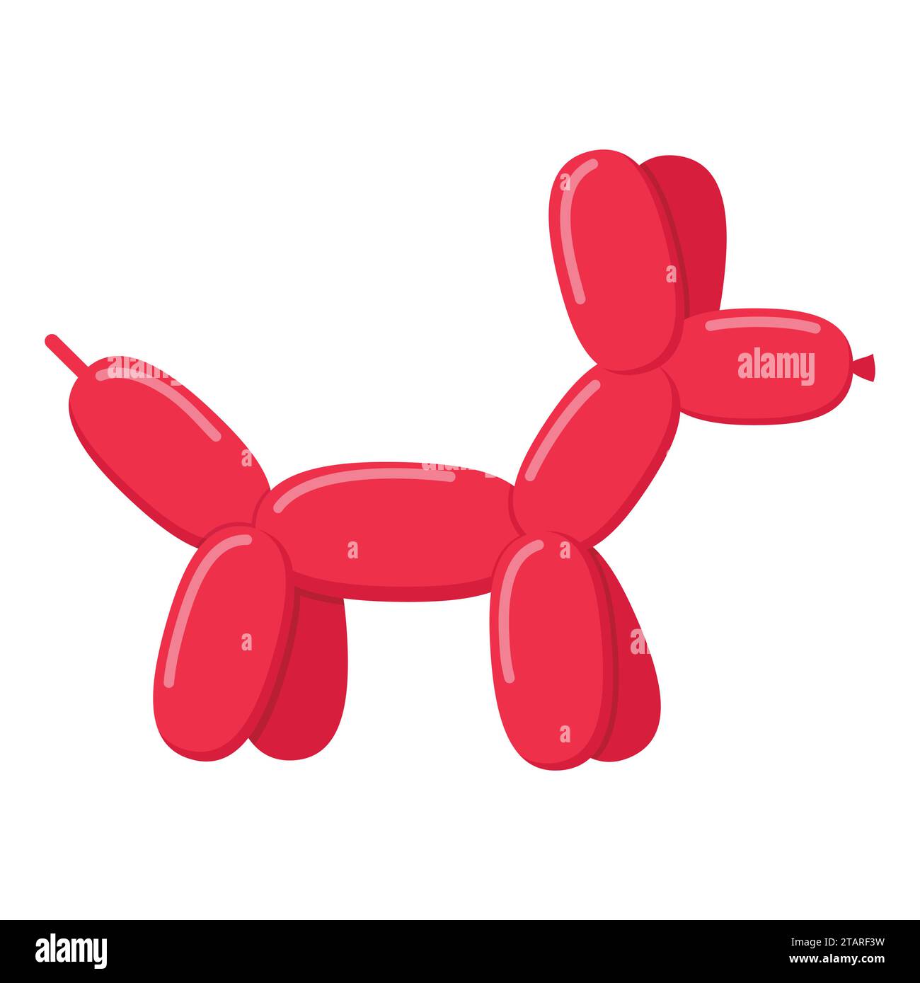Red ballon dog isolated on white background. Cute bubble animal dog toy in flat style. Vector illustration Stock Vector
