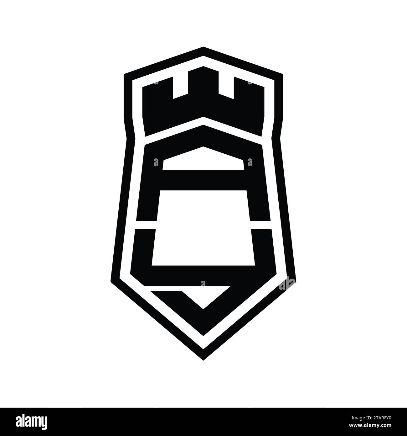 AY Letter Logo monogram hexagon shield shape up and down with crown ...