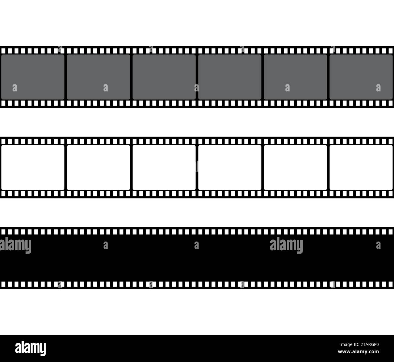 Film strip frame set in flat style isolated on white background. Design element Vector illustration Stock Vector