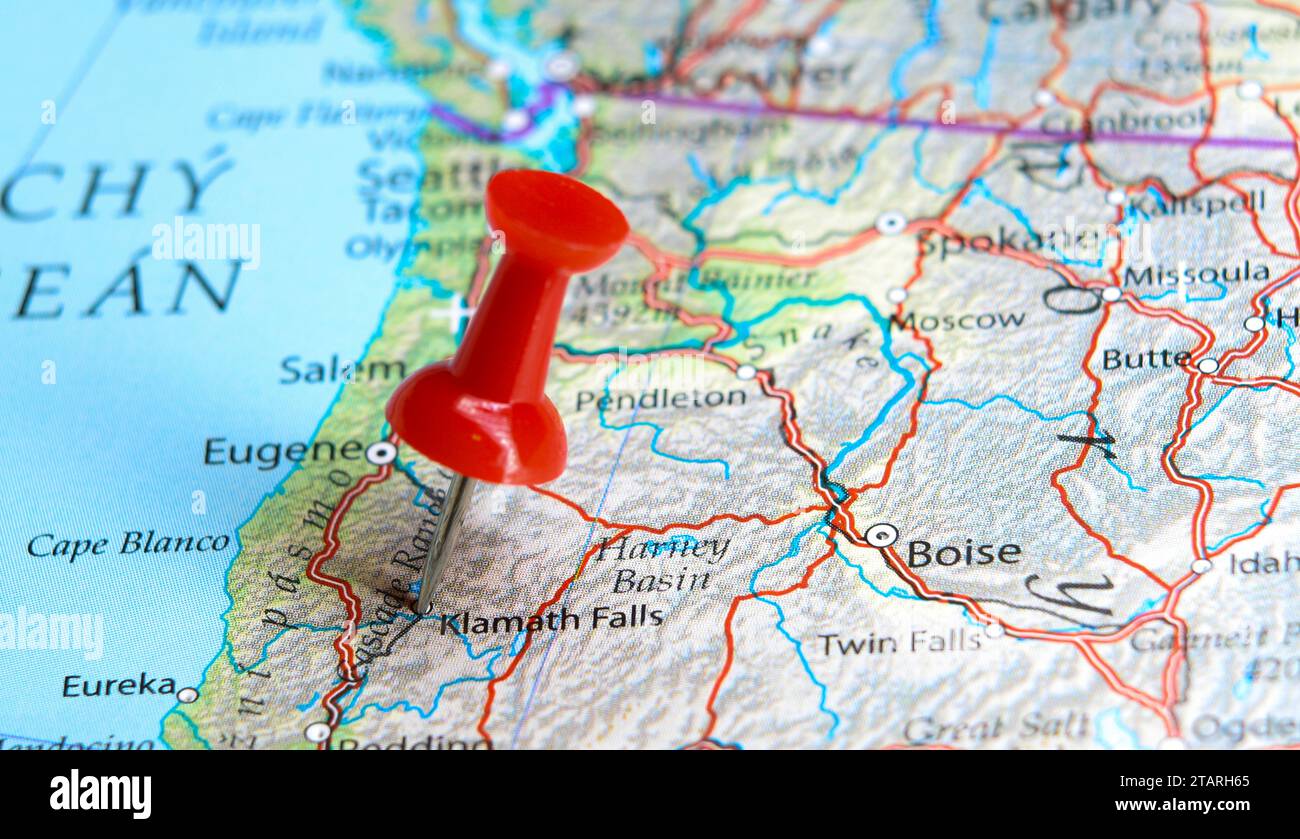 Map of klamath falls oregon hi-res stock photography and images - Alamy