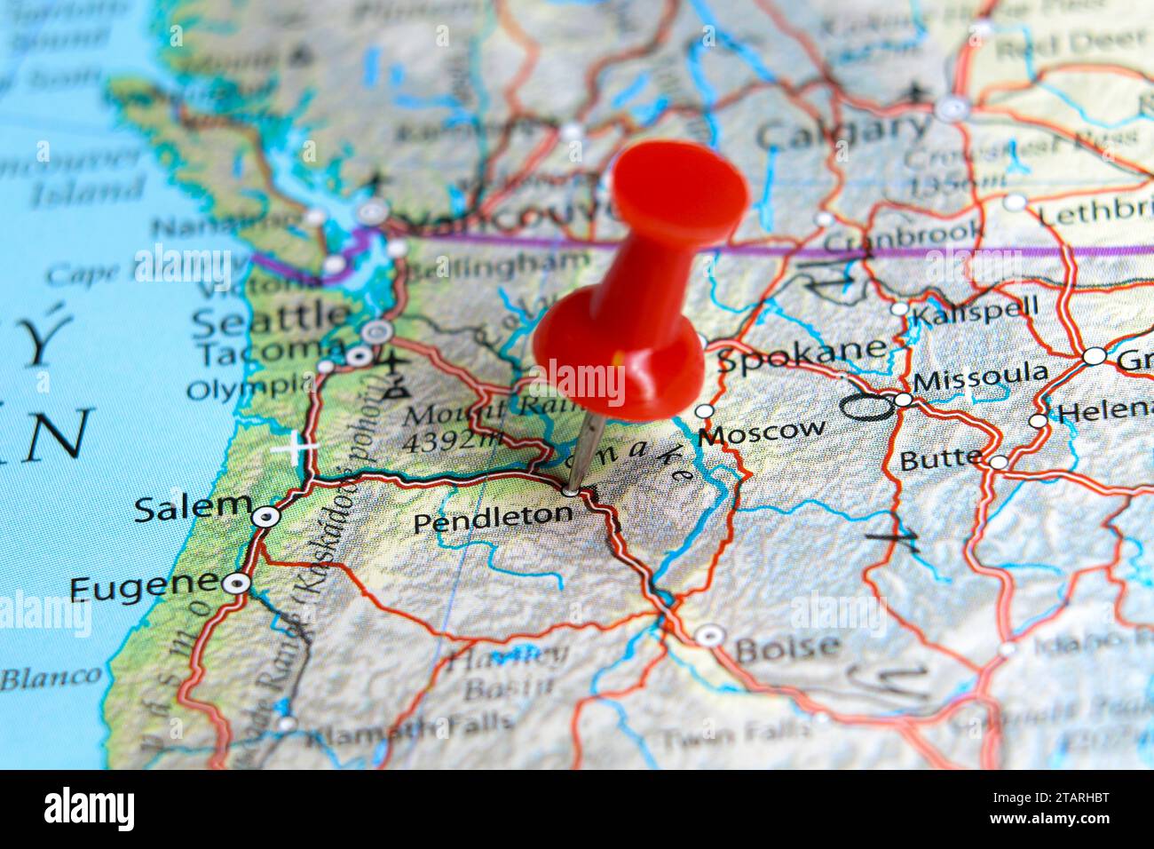 Pendleton, Oregon pin on map Stock Photo Alamy