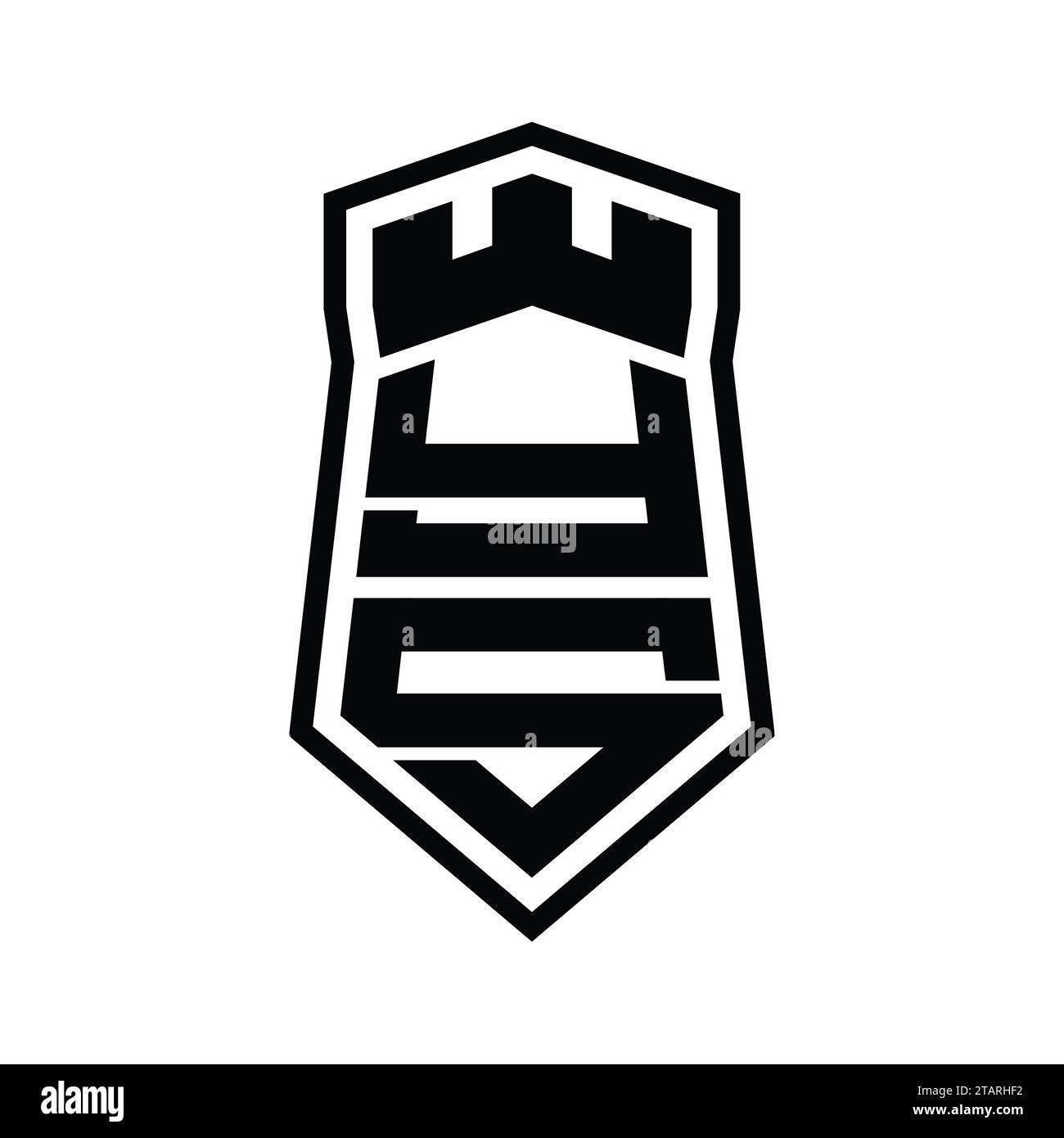 YS Letter Logo monogram hexagon shield shape up and down with crown ...