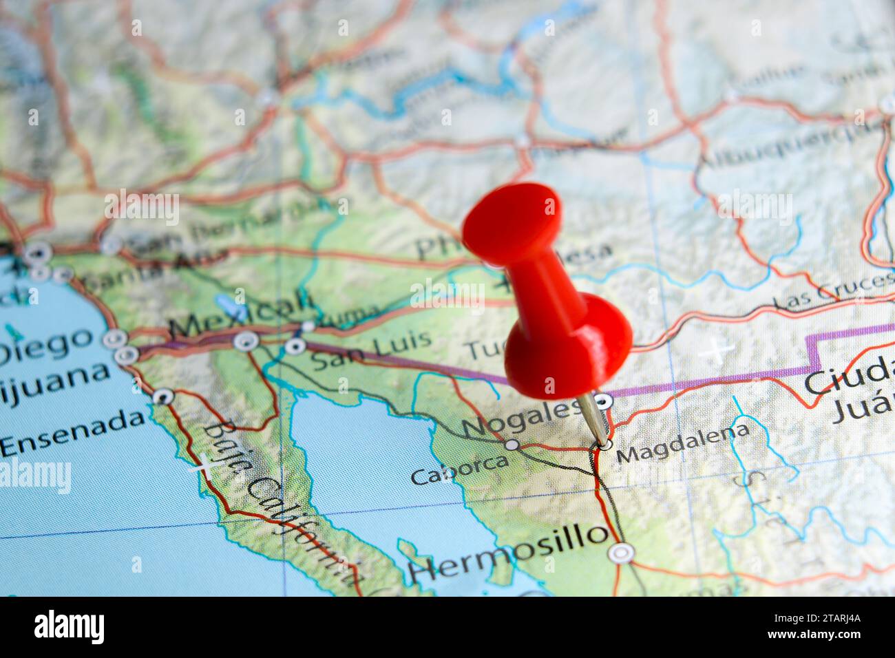 Magdalena, Mexico pin on map Stock Photo Alamy