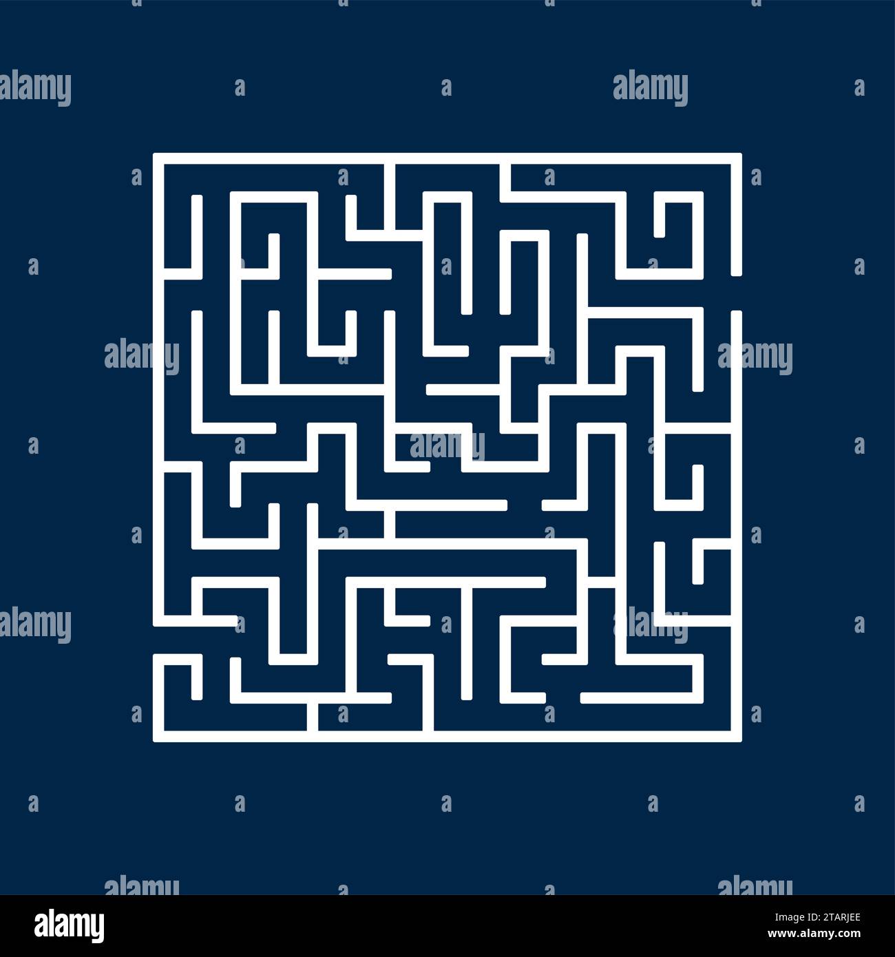 Vector illustration of Maze or Labyrinth isolated on blue background. Stock Vector