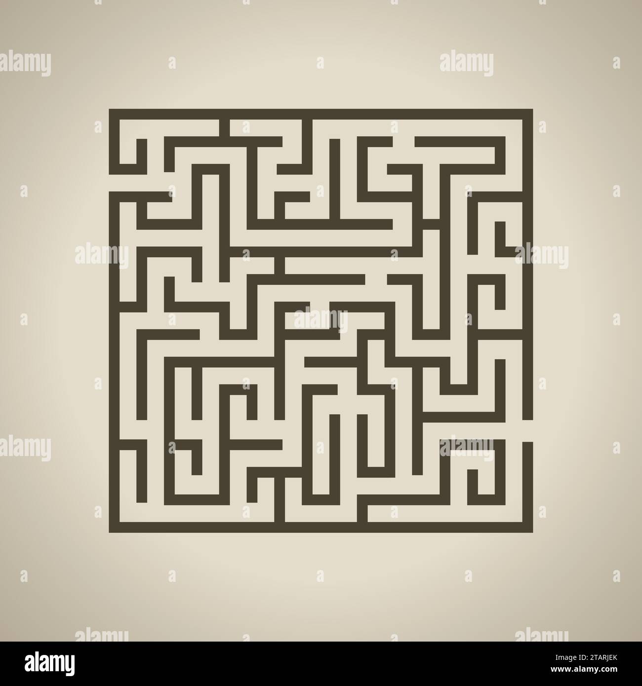 Vector illustration of Maze or Labyrinth isolated on brown background. Stock Vector